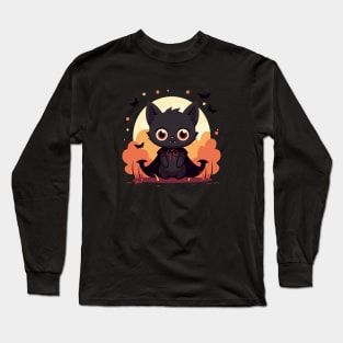 Cat's Night Out: Vampire Halloween Costume Long Sleeve T-Shirt